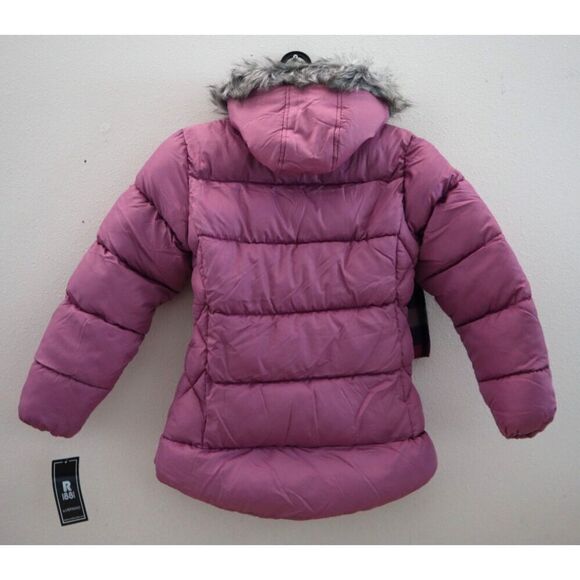 S Rothschild & Co Girl's Sz XL (16) Rose Purple Quilted Puffer Coat w/Scarf - Picture 2 of 11